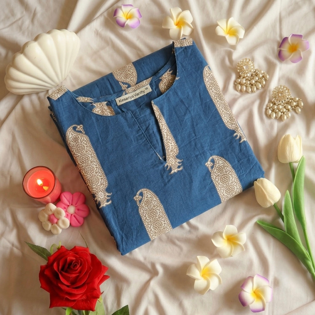 Royal Teal butta kurta