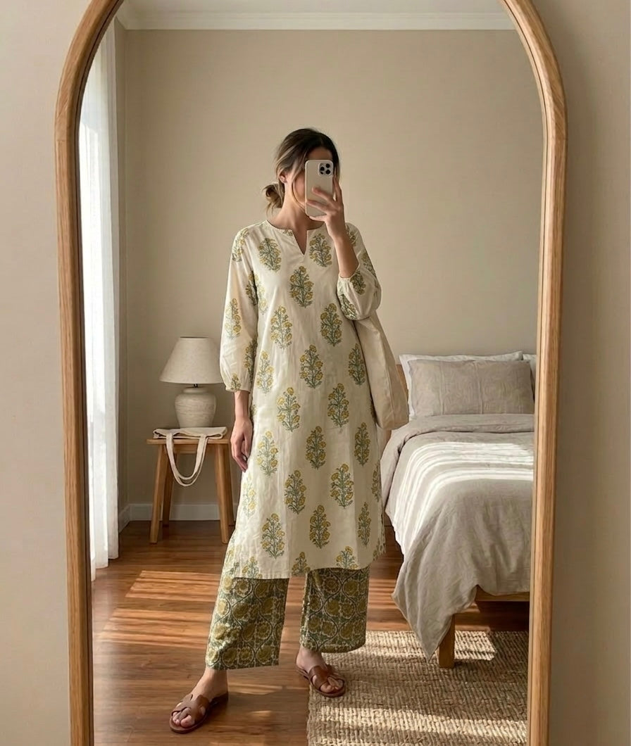 Yellow poppy Suit Set - Chhaav 3.0