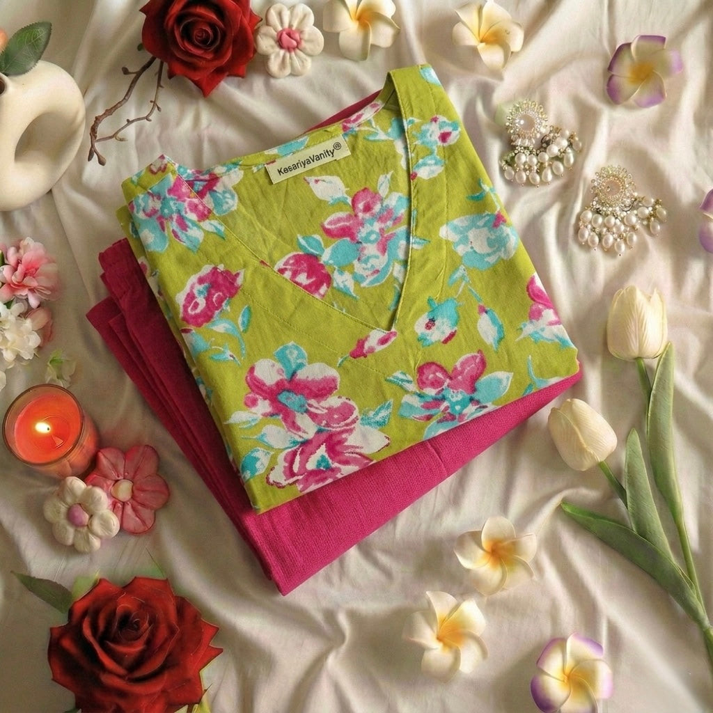 Matcha berry Chudidar Suit Set