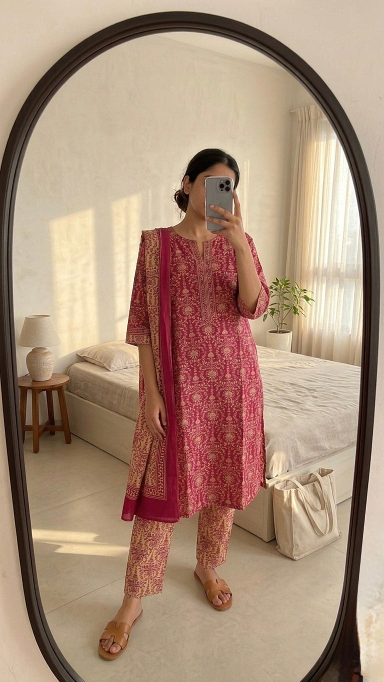 Mandala floral Slim fit Suit Set