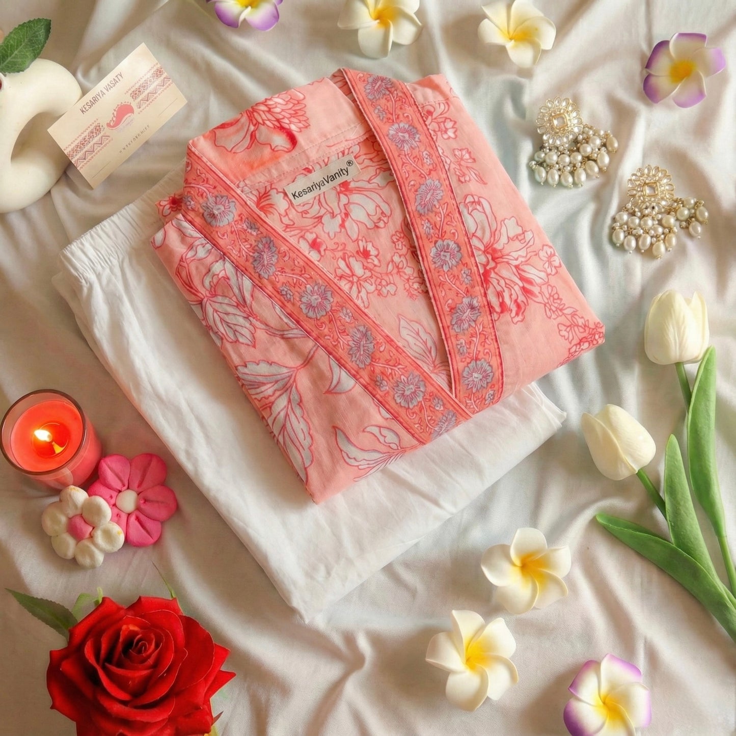 Peach Floral Suit Set - Raahat 7.0