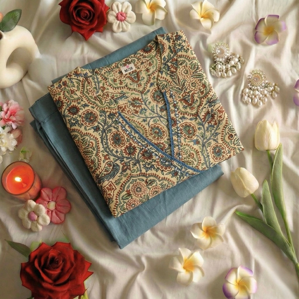 Blue poppy Suit Set
