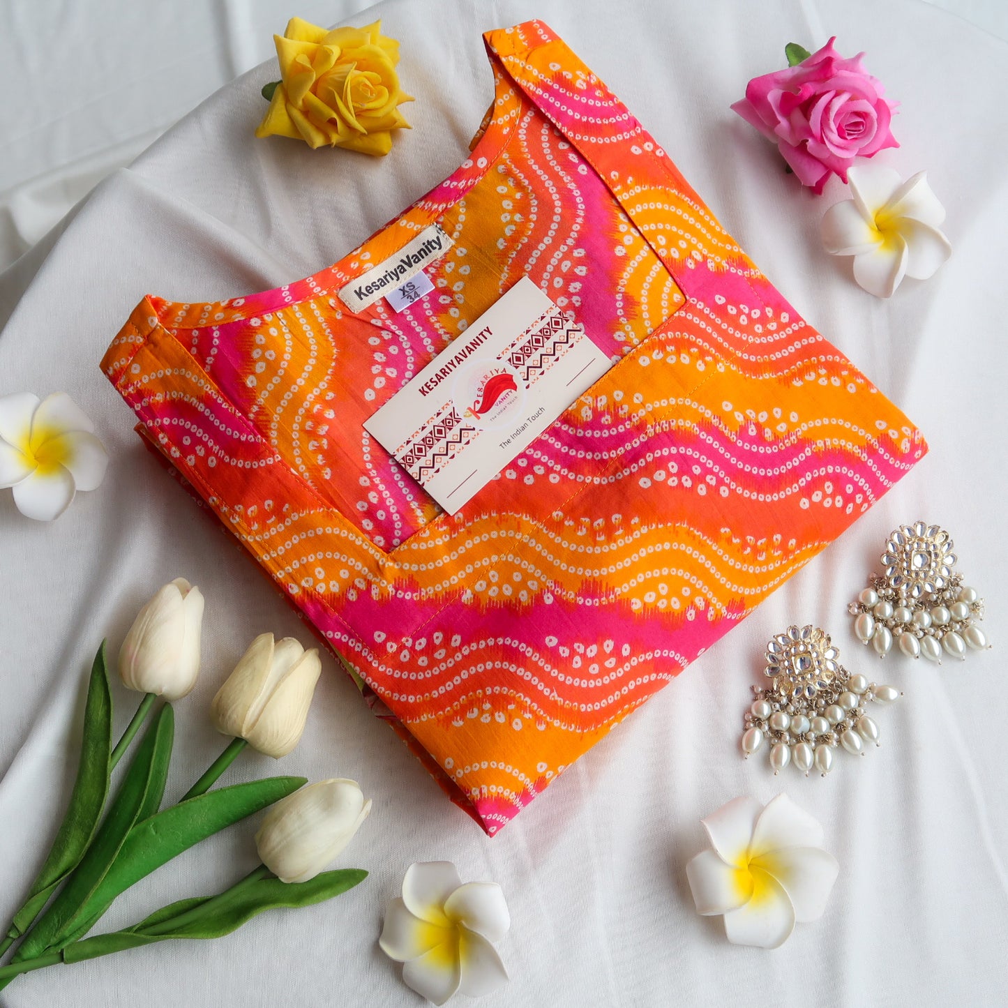 Sunset Bandhani Kurta - SALE