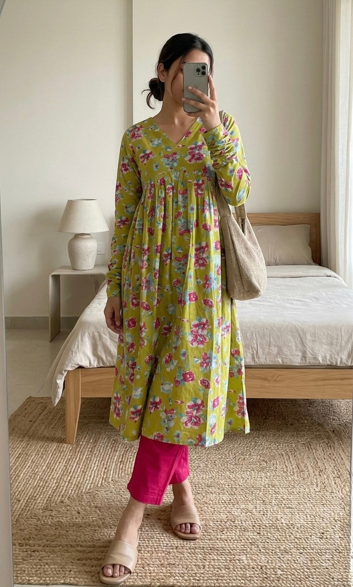 Matcha berry Chudidar Suit Set
