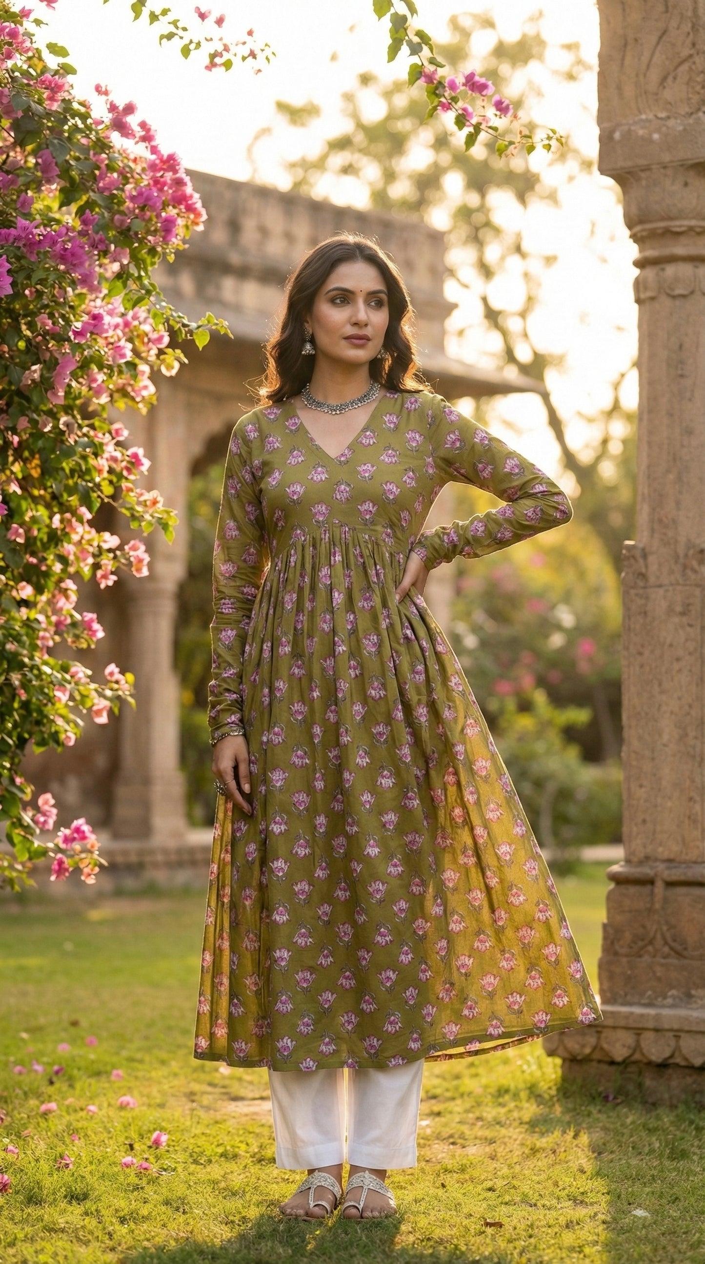 Moringa Floral Chudidar Kurta