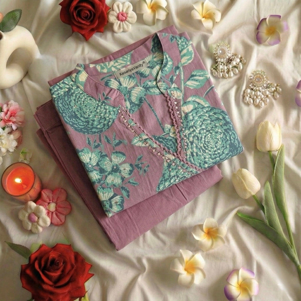Mauve Blue Suit Set