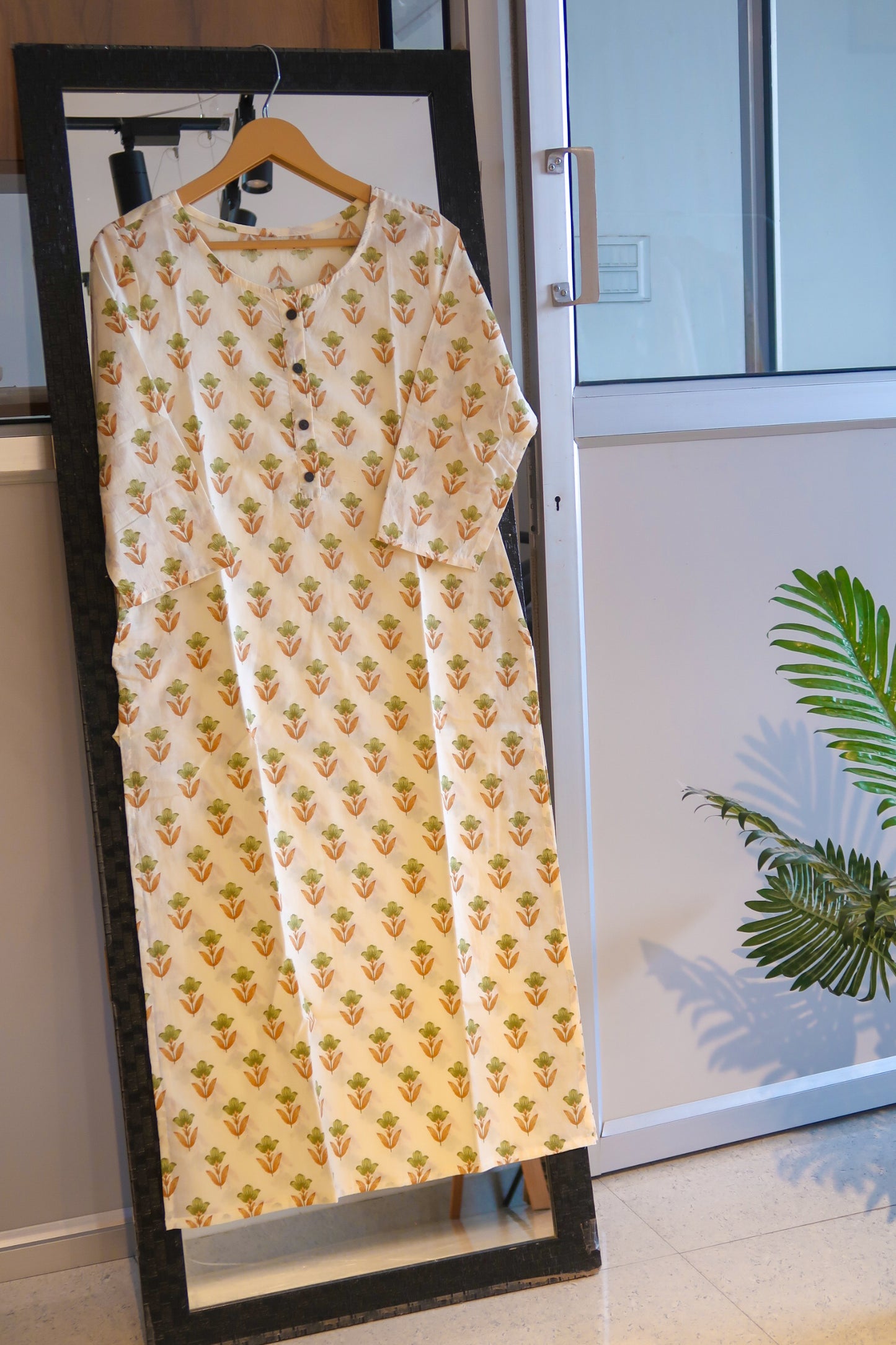 Mini Cream Butta Kurta - SALE