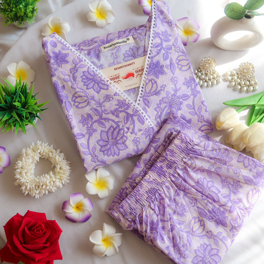 Lavender Dreams Lace Suit Set - Sukoon 2.0 (Slim Fit)