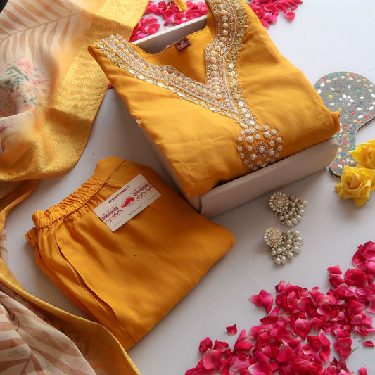 Yellow Festive Suit Set - SALE