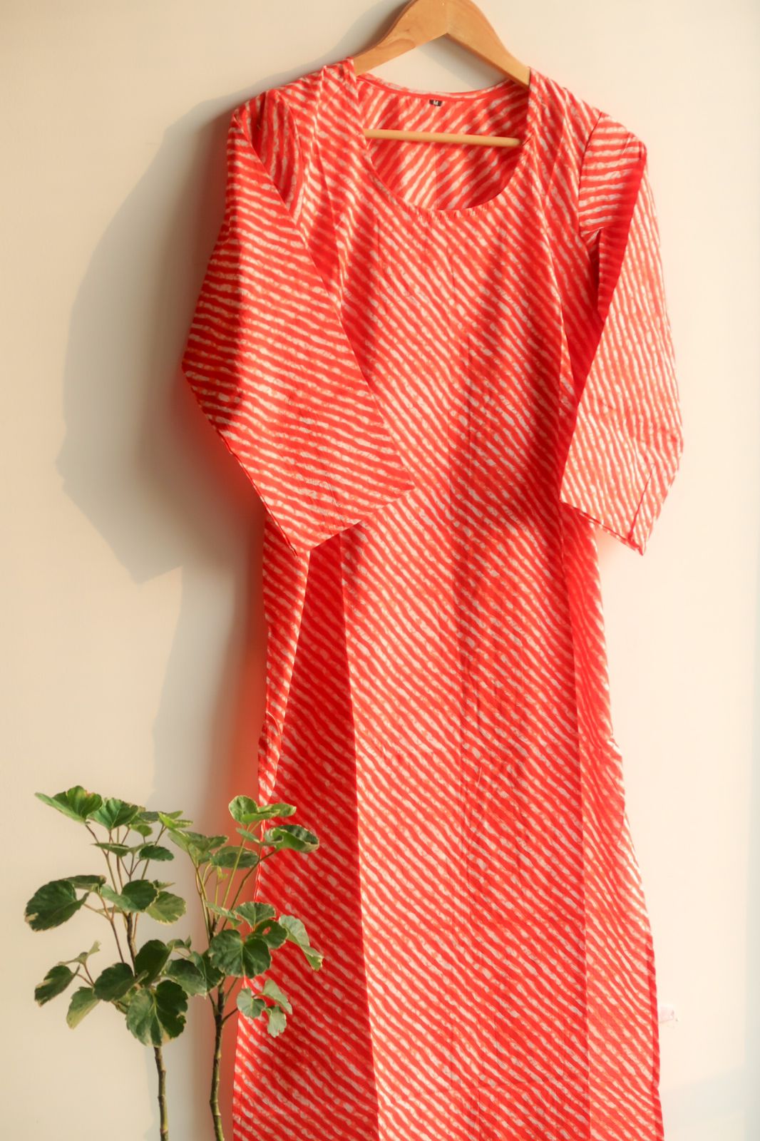 Saffron Orange Leheriya Delight Staright Kurta