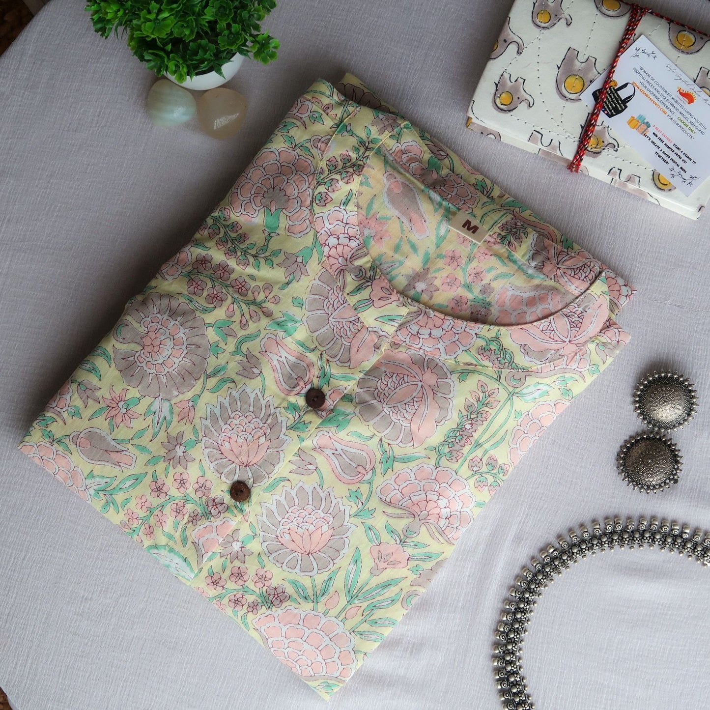 Daily Essential: Enchanting Pastel Blooms Long Kurta
