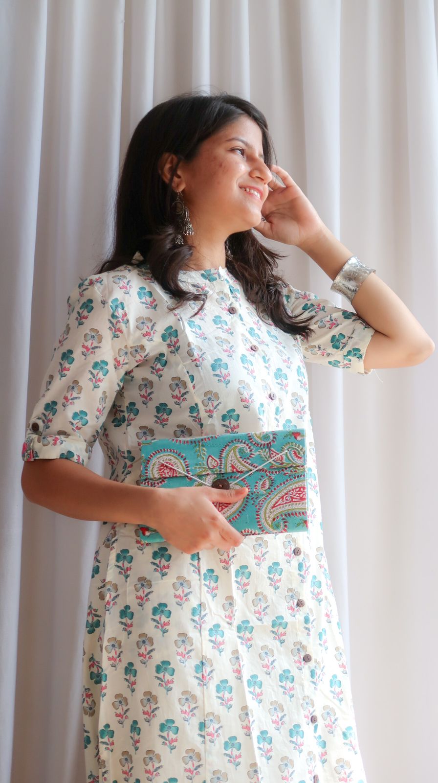 Daily Essential: Serene Blossoms Long Kurta