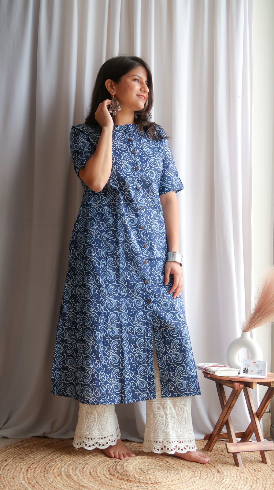 Daily Essential: Midnight Indigo Grace Long Kurta