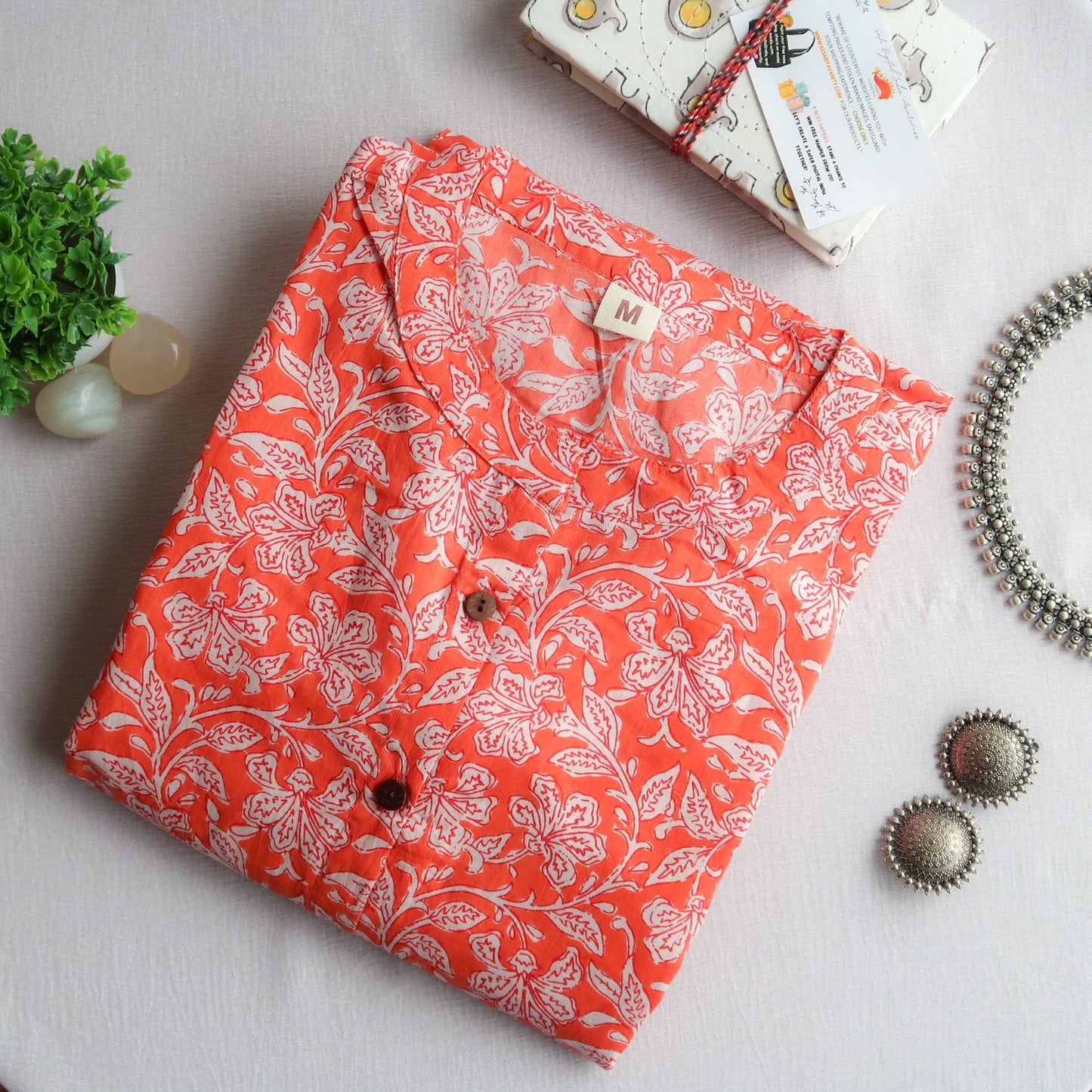 Daily Essential: Floral Crimson Long Kurta