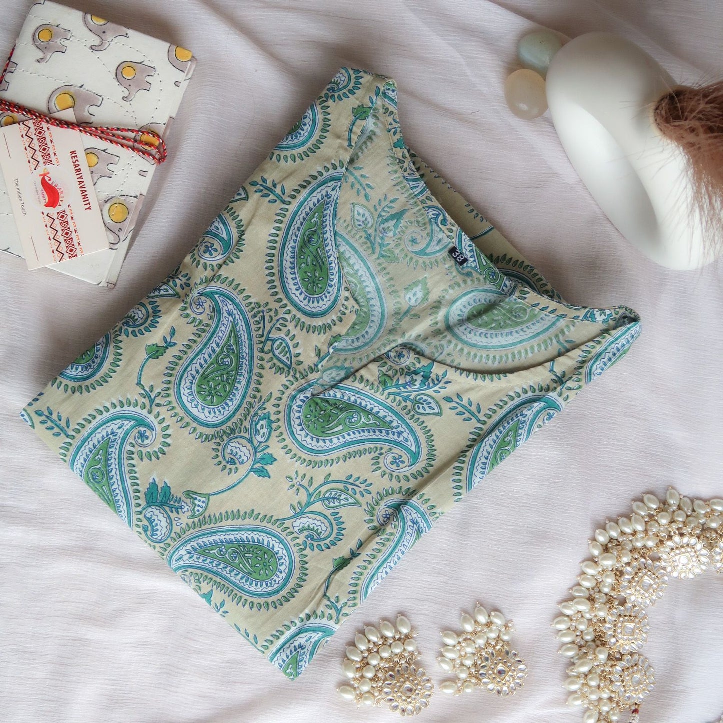 Verdant Botanical Serenity Long Kurta