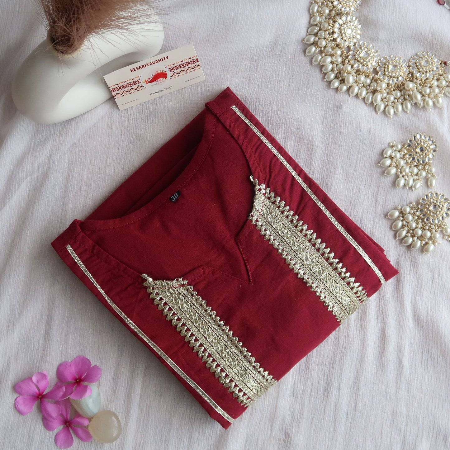 Rosewood Gota Work Long Kurta