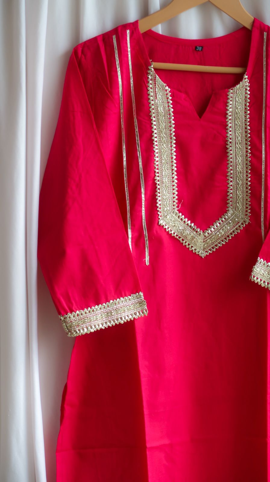 Rani Pink Gota Work Long Kurta