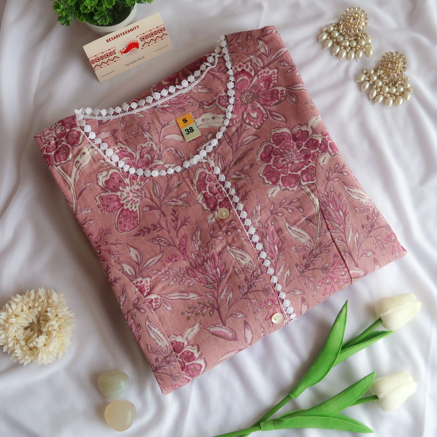 Rustic Elegance Lace Fusion Long Kurta