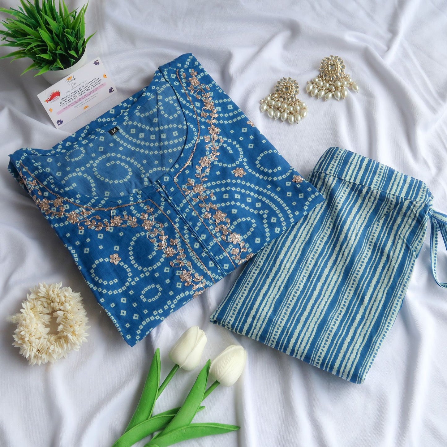 Cobalt Bandhej Brilliance Suit Set