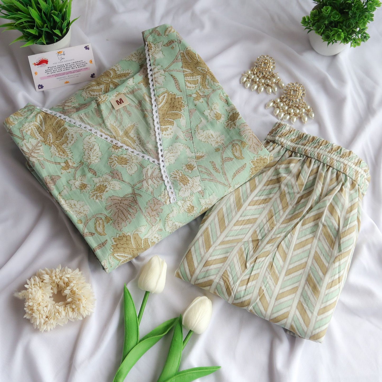 Aesthetic Pastel Gardenia Suit Set