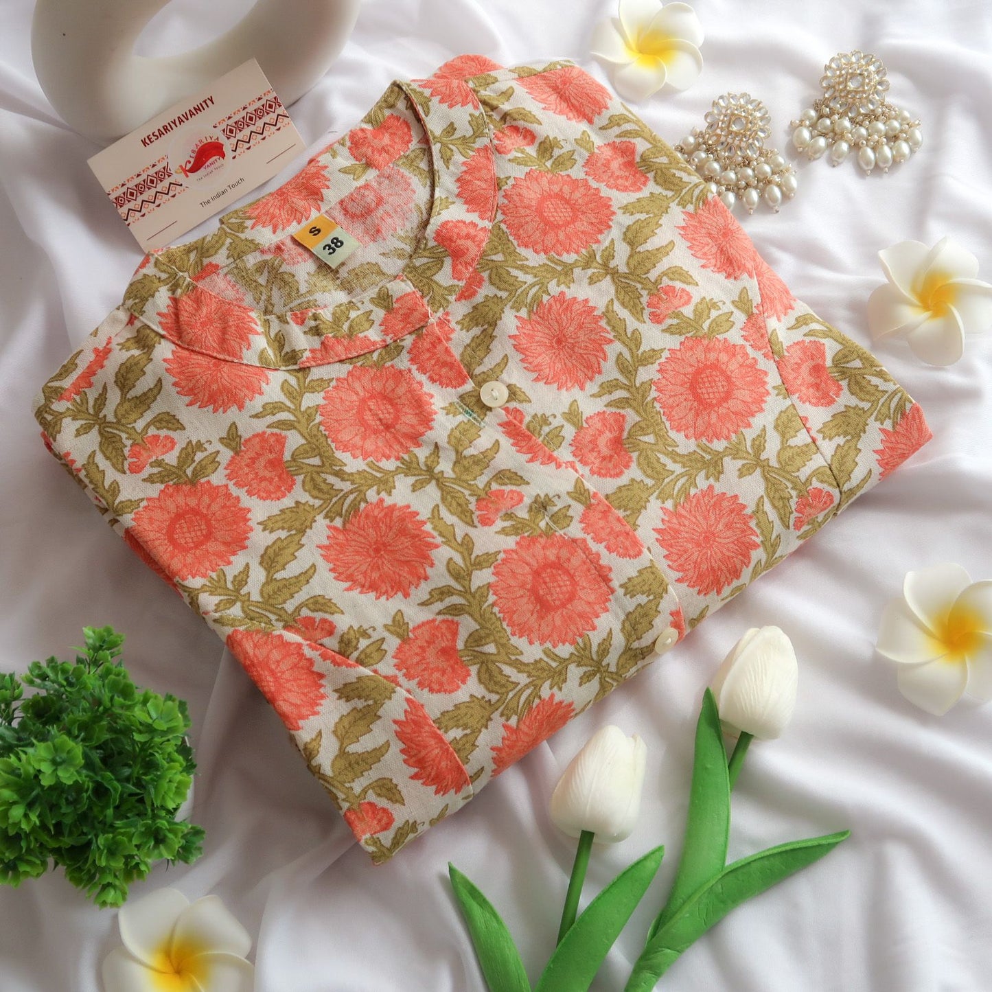 Regular Wear: Flamingo Meadow Serenity Long Kurta