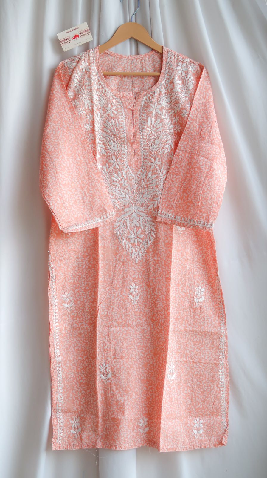 Zesty Citrus Chikankari Long Kurta