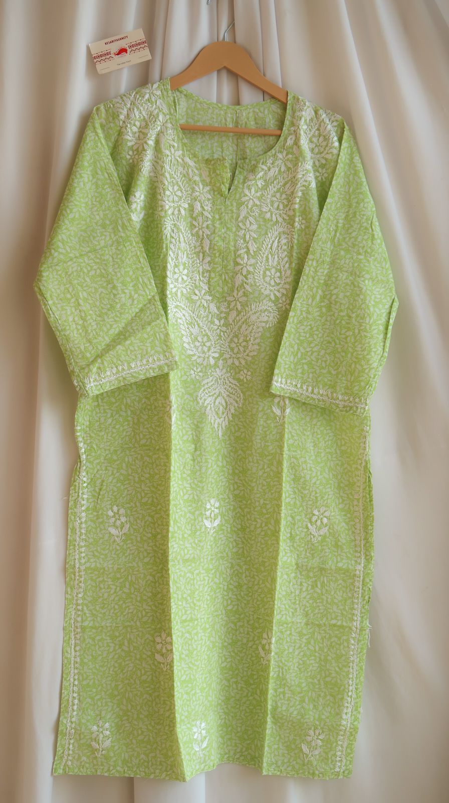 Forest Whispers Chikankari Long Kurta