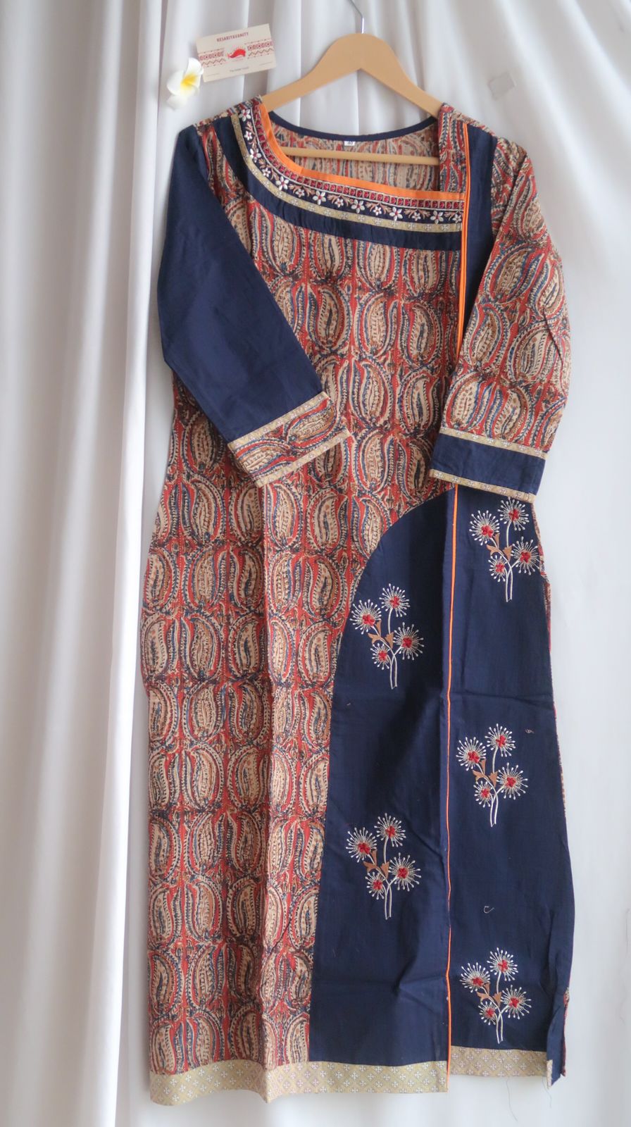 Ajrakh Fusion Whisper Long Kurta