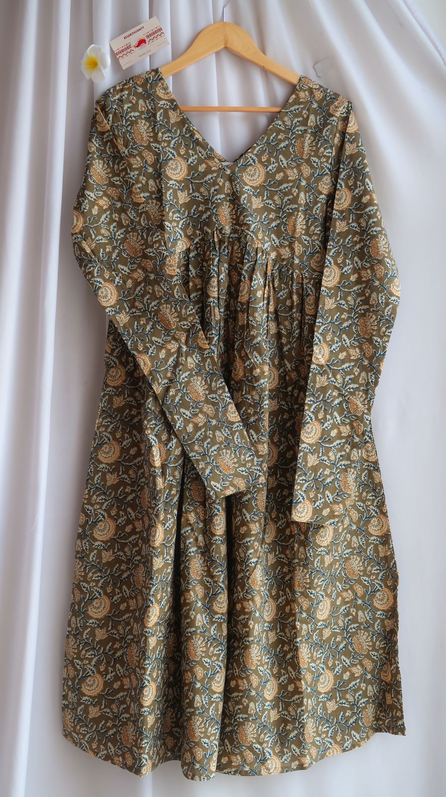 Dark Olive Alia Cut Chudidar Sleeves Long Kurta