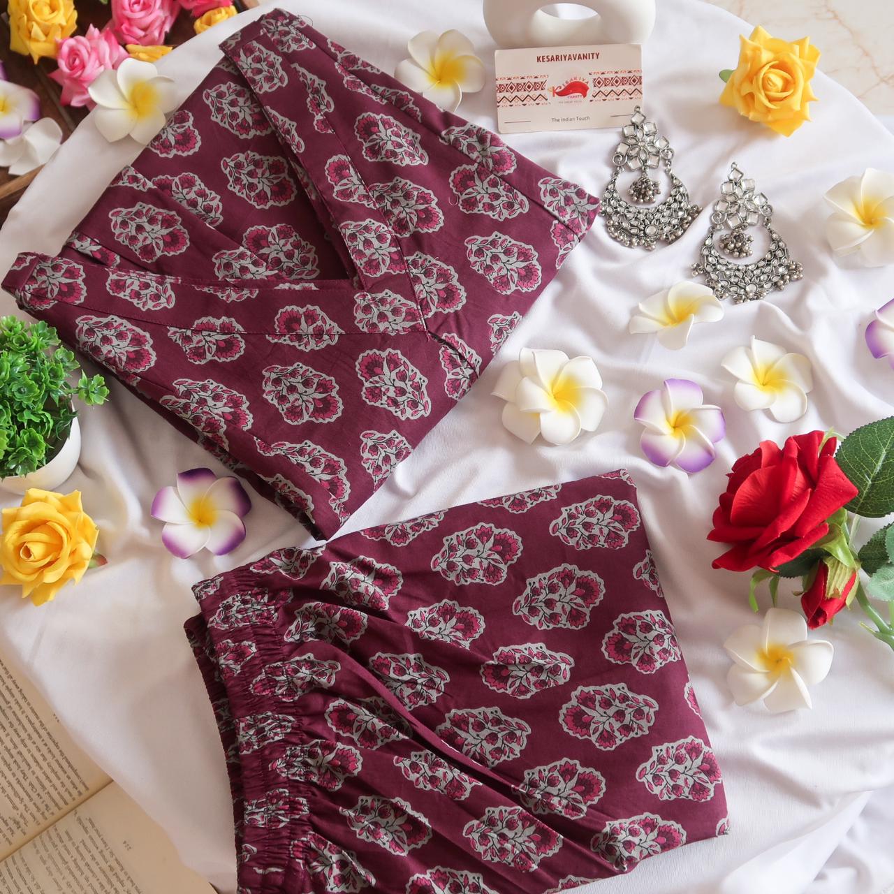 Mulberry Blooms Office/Regular Wear Suit Set