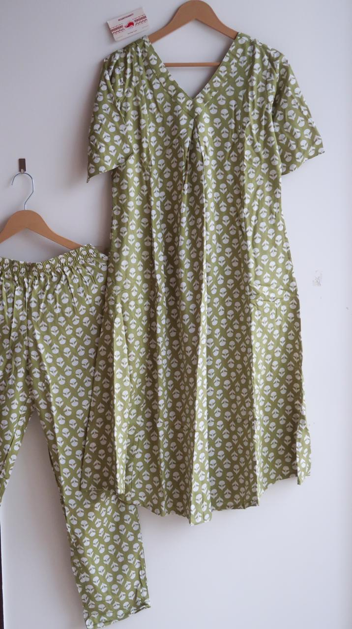 Olive Blooms Office/Regular Wear Suit Set