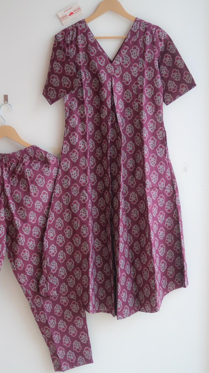 Mulberry Blooms Office/Regular Wear Suit Set