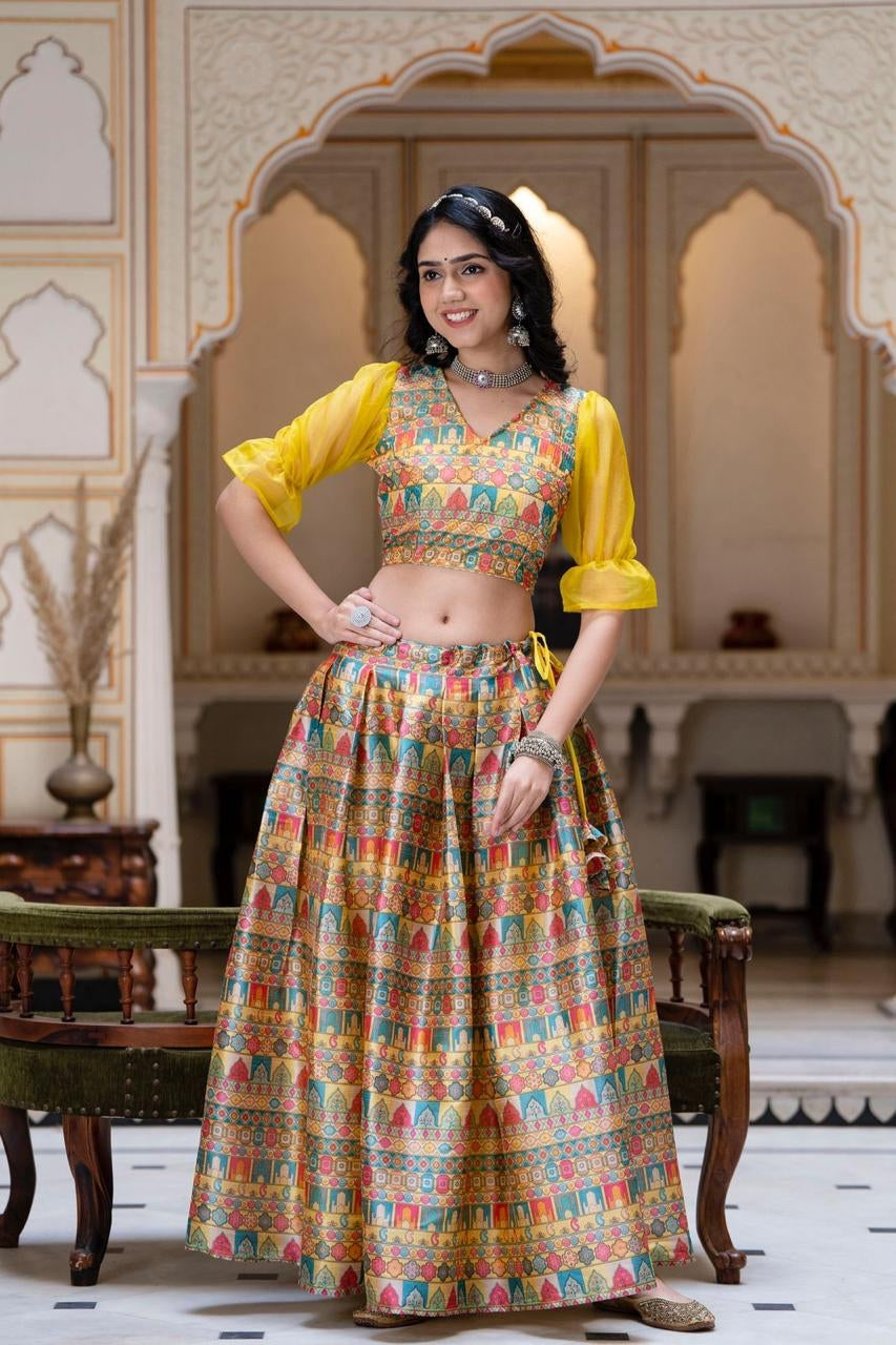 BirthdaySALE: Radhika: Organza Designer Lehenga Blouse Dupatta Set