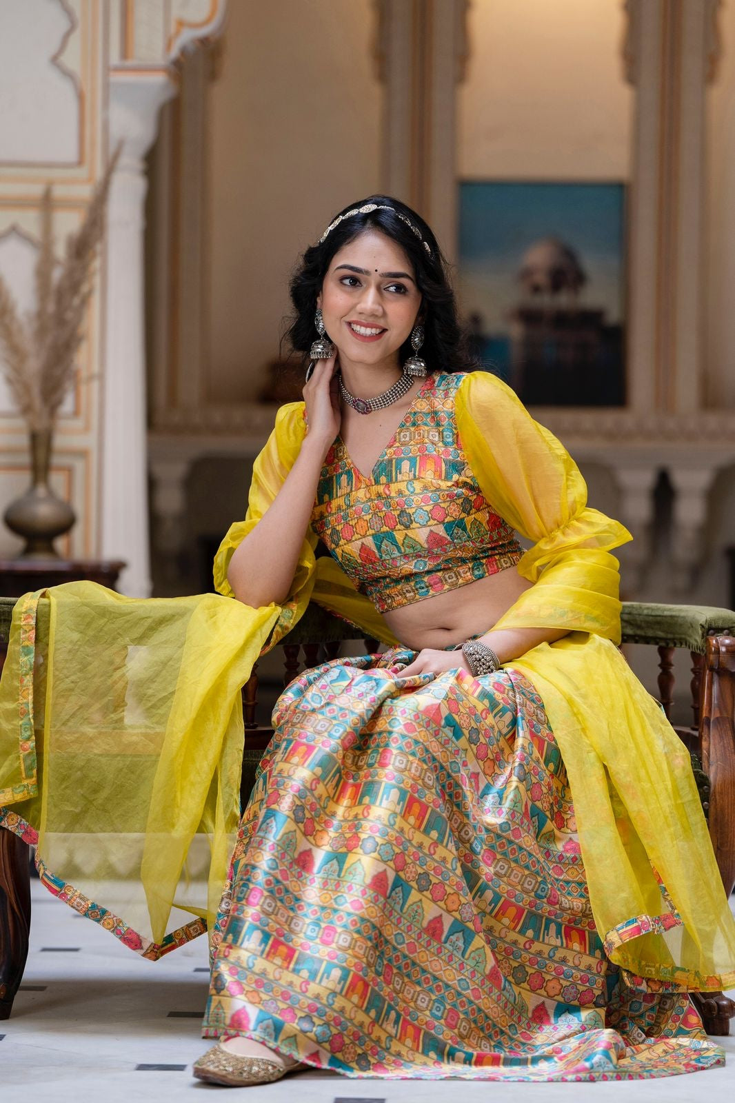 BirthdaySALE: Radhika: Organza Designer Lehenga Blouse Dupatta Set