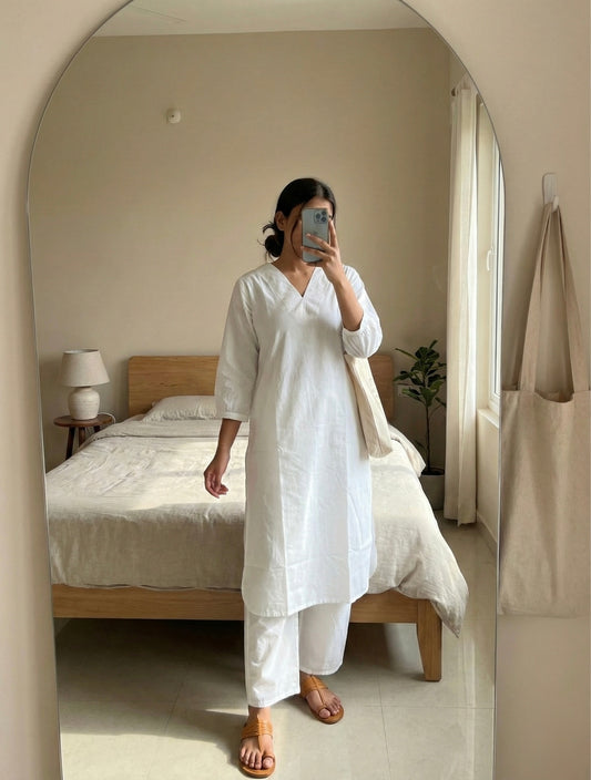 Classic White Suit Set - Aaram