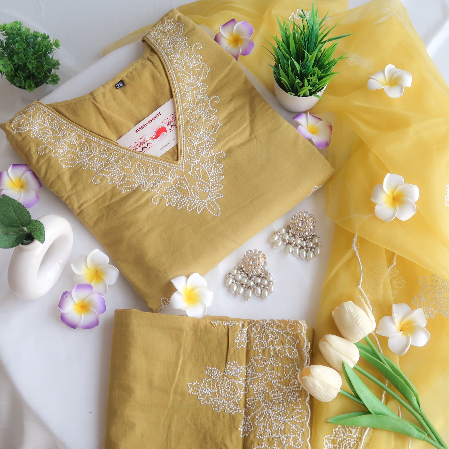 Golden Glow Embroidered Suit Set - SALE