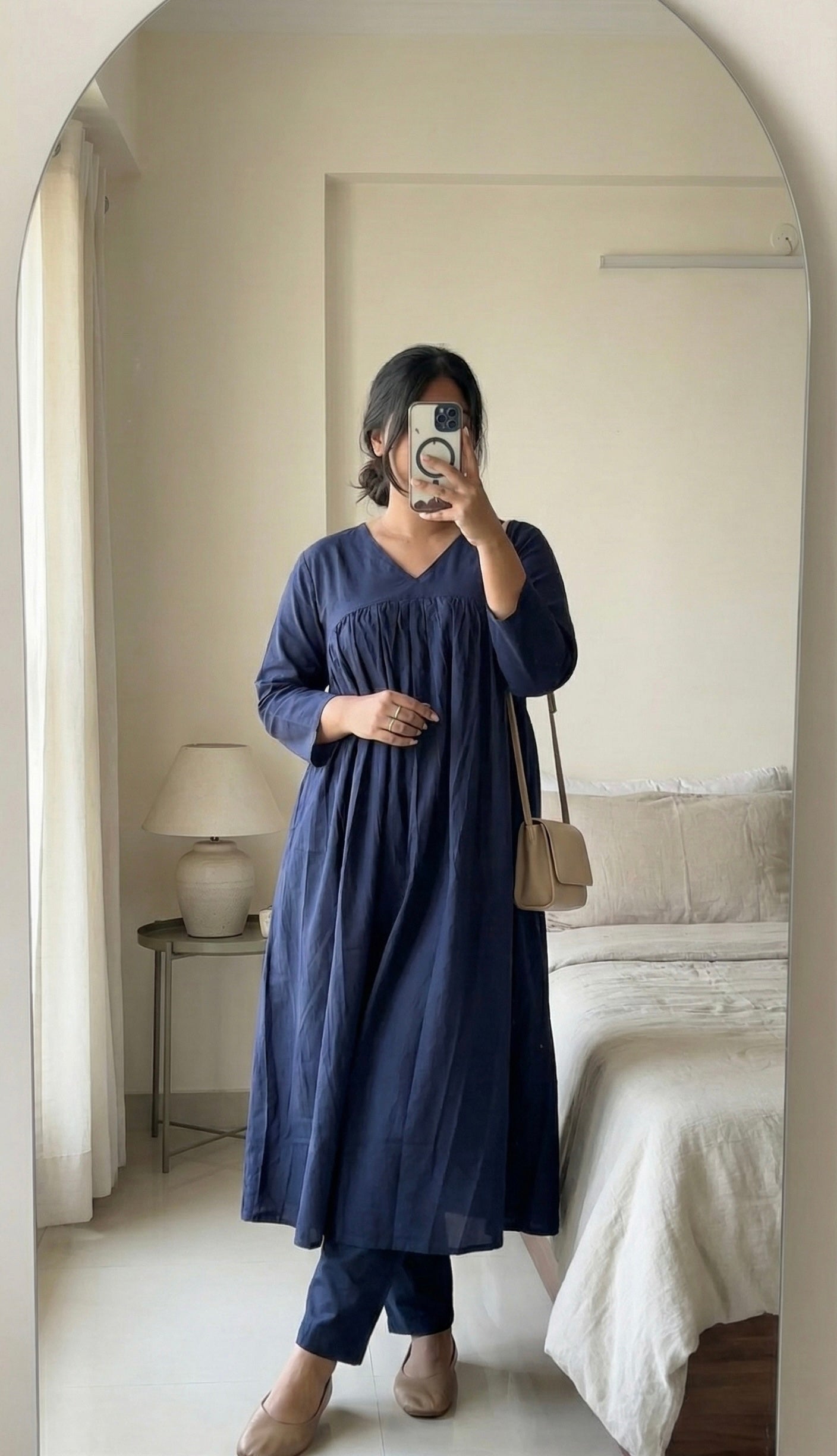 Minimal Indigo Bloom Suit Set