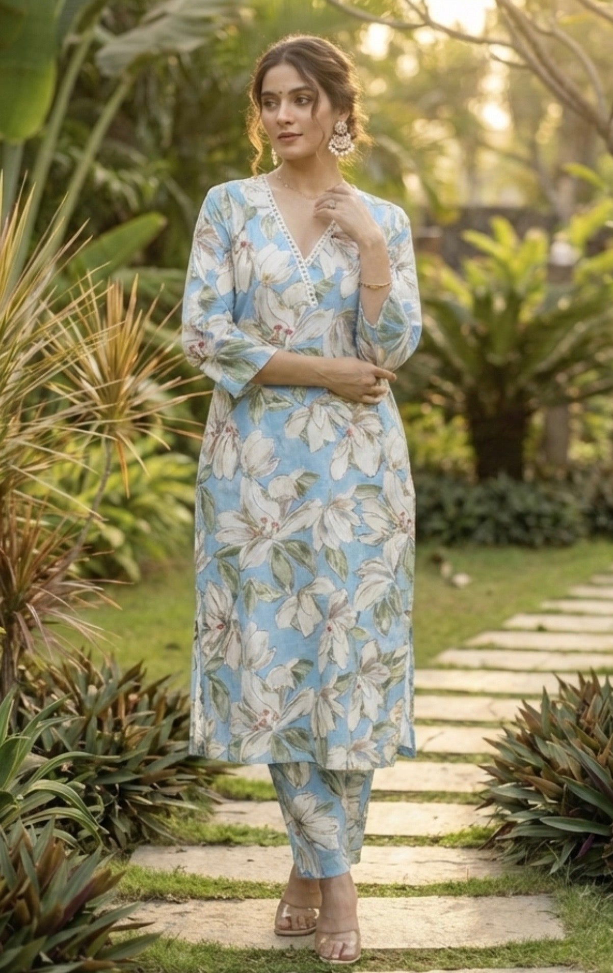 Powder Blue Lilys Suit Set - Sukoon 14.0