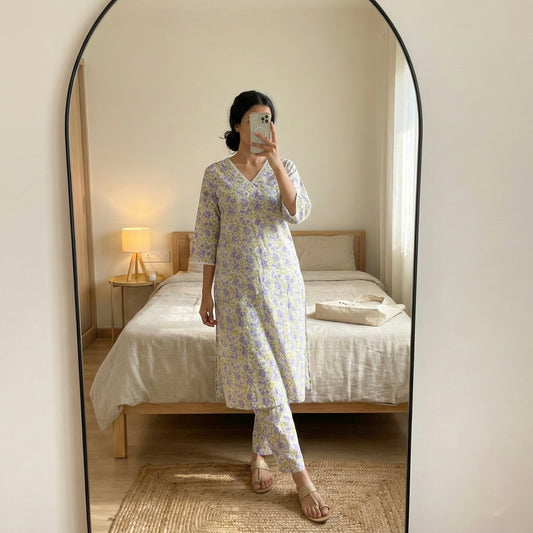 Minimal pastel Suit Set - Sukoon 13.0