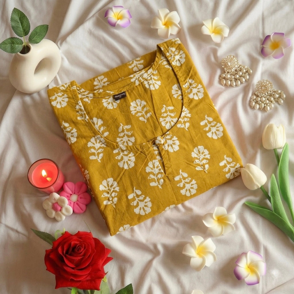 Mustard Boonti Kurta
