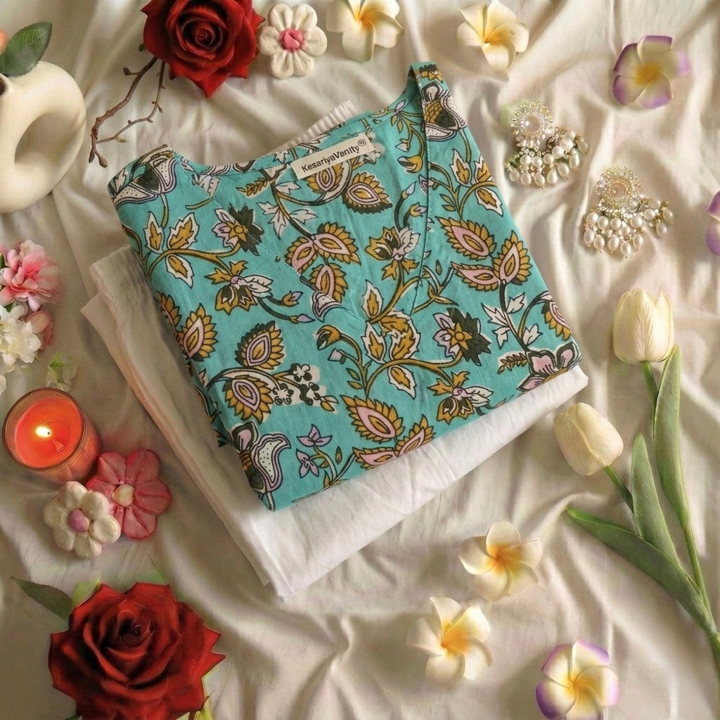 Blue Lagoon Chudidar Suit Set