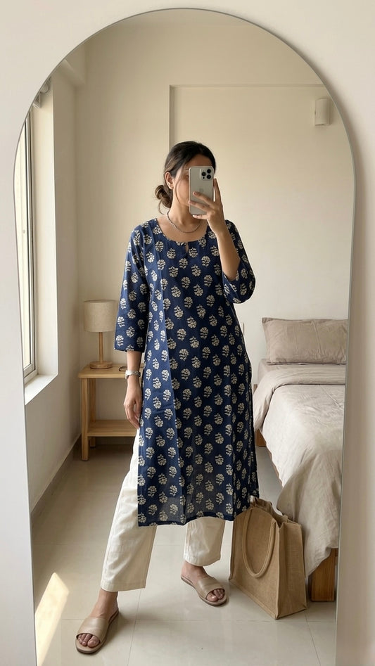 Indigo Boonti Kurta
