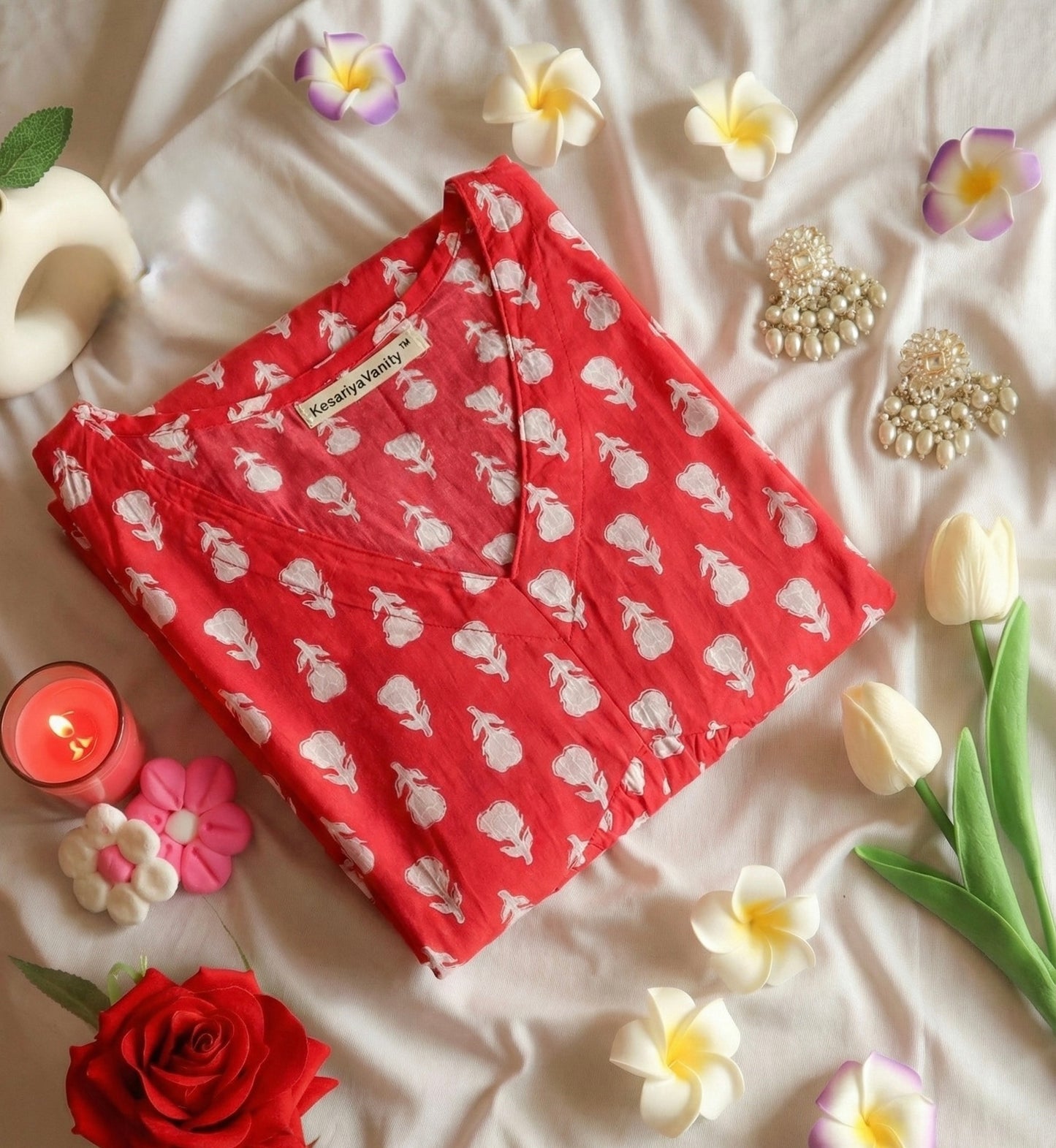 Ruby floral Chudidar Kurta