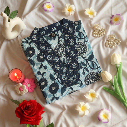 Indigo boota Kurta