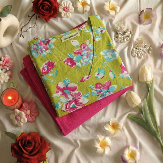 Matcha berry Chudidar Suit Set