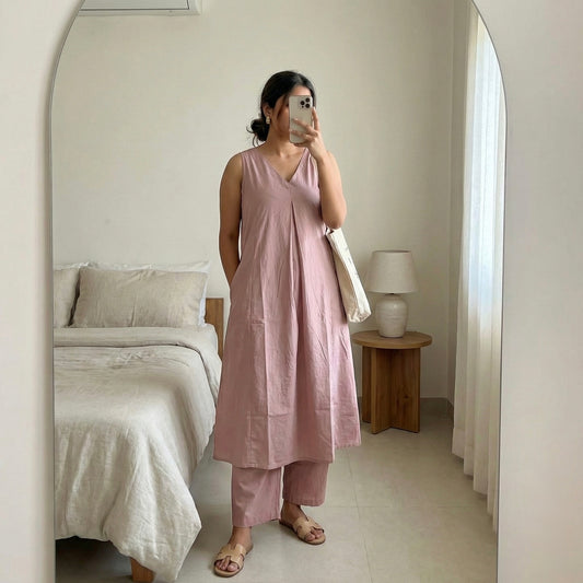 Minimal Mauve Comforter Suit Set  - SALE