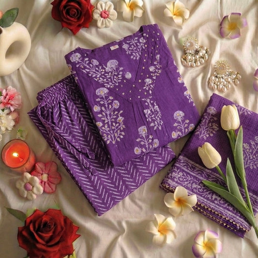 Purple floral Suit Set
