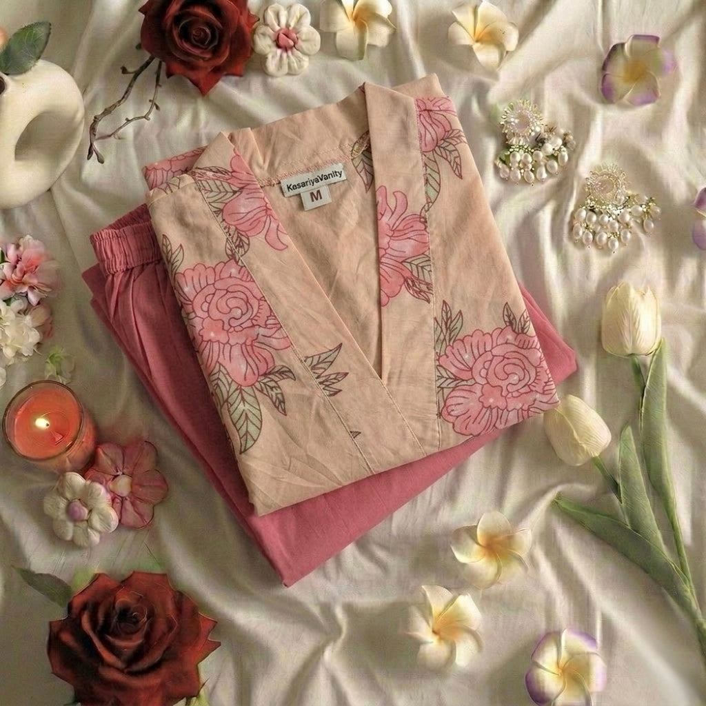 Peach Roses Relaxed Salwar Suit Set