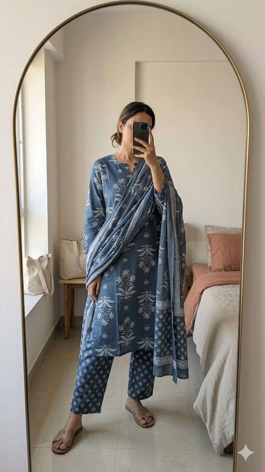 Lazuli floral Slim fit Suit Set