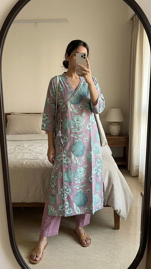 Mauve Blue Suit Set